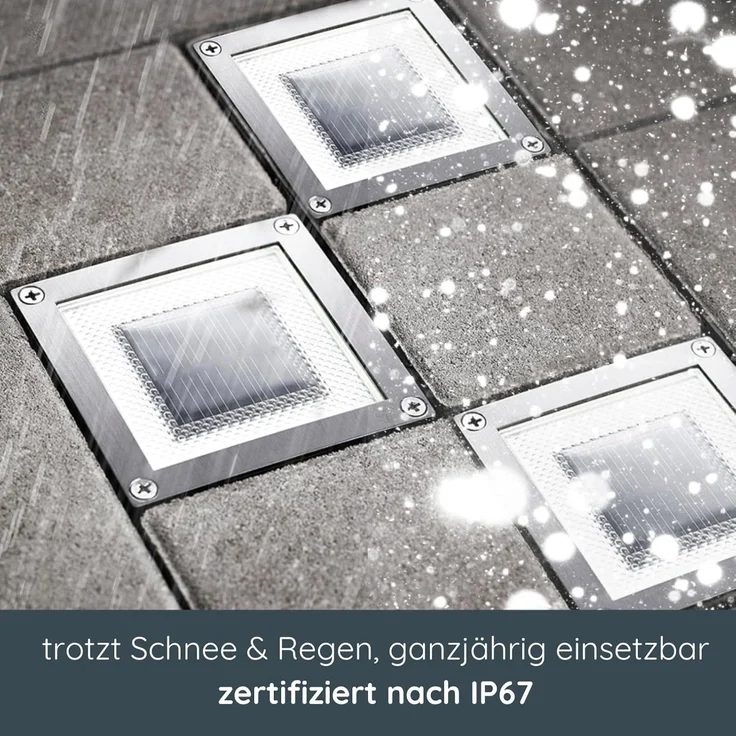 MeLiTec LED Solarleuchte 3er Set, Solar-Bodeneinbauleuchte, IP67, bis 750kg, SEL05, LED wechselbar, Tageslichtweiß, zum Einbau in Verbundsteinpflaster, bis zu 750kg Belastbarkeit – Bild 5