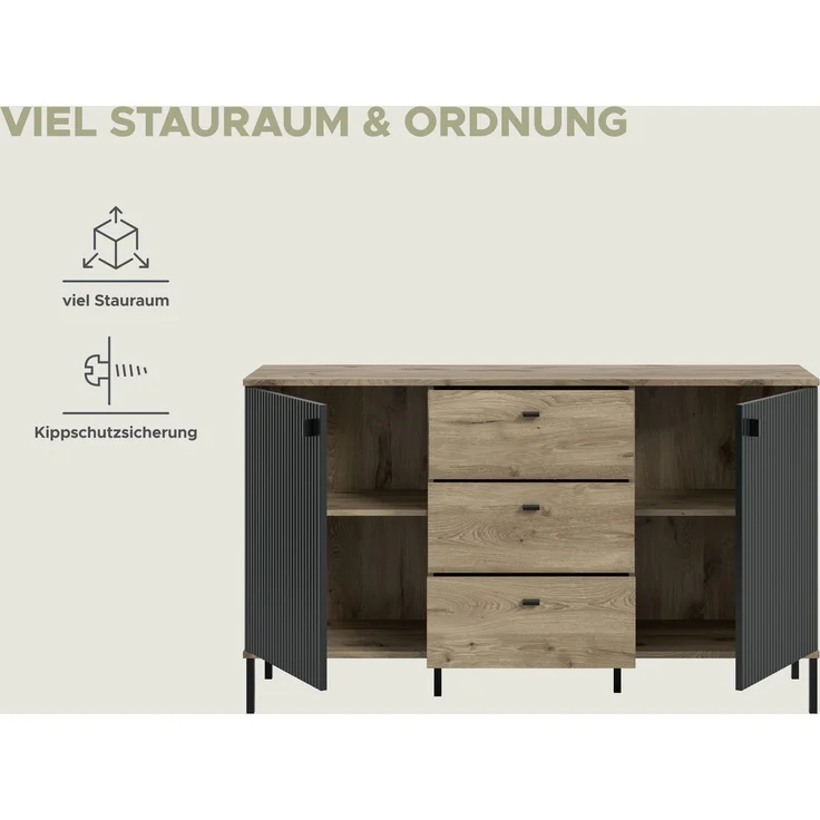 Chess Sideboard in schwarz tiefzieh – Bild 10