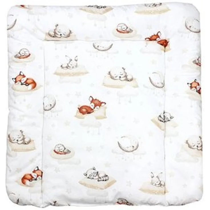 TupTam Baby Wickeltischauflage mit Baumwollbezug Gemustert, Farbe: Schlafende Baby Tiere/Beige, Größe: 70x50 cm – Bild 6