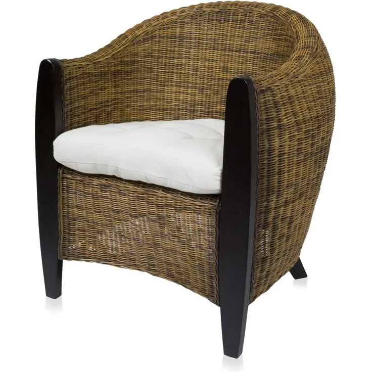 Sedex Bari Rattansessel Bicolor - Handgefertigt mit Holzgestell und Sitzpolster – Bild 1