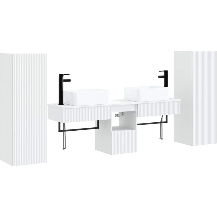 vidaXL Badezimmerschrank-Set 5 stk. Weiß 136 x 35 x 80 cm 3405973 – Bild 2