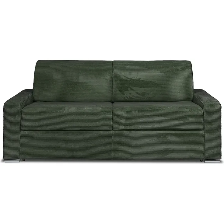 Vente-unique - CALITO Sofa SamtStoff Grün - B 223 cm94 cm x H 99 cm x L 216 cm