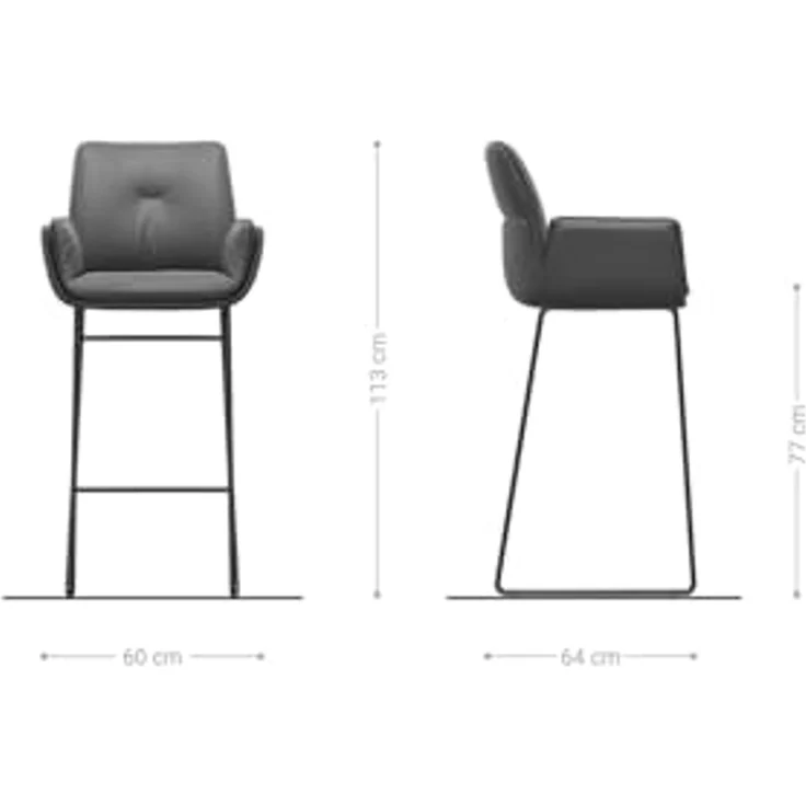 Barstuhl Nela-Flex Bouclé Soft Beige Kufengestell Edelstahl Silberfarben – Bild 7