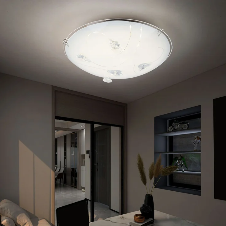 LED Deckenlampe, silber, satiniert, rund, D 25 cm – Bild 3
