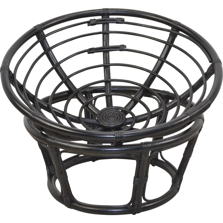 Papasansessel, Relaxsessel aus Rattan handgearbeitet, Ø 100cm, schwarz – Bild 3