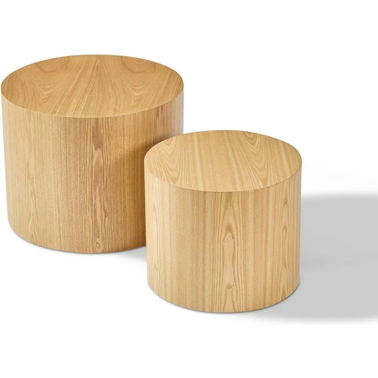 WILLIAMSPACE Couchtisch Lazio runder 2er-Set, Nesting Tische im Trend-Design (2er-Set), Maße ca 1. : B48 x T48 x H38cm/Maße ca 2. : B38 x T38x H32 cm – Bild 3