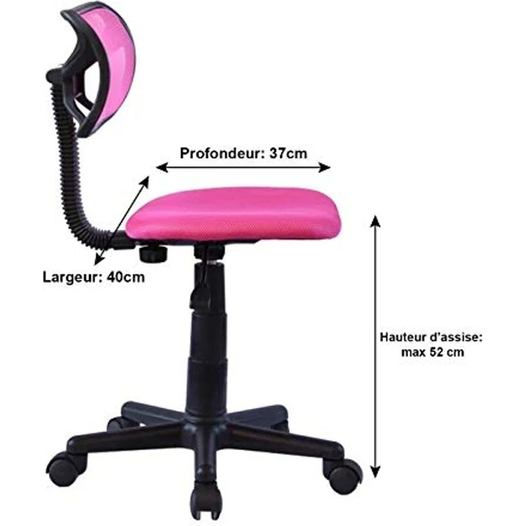 IDIMEX Drehstuhl MILAN, ergonomischer Schreibtischstuhl mit Netzbezug pink – Bild 3
