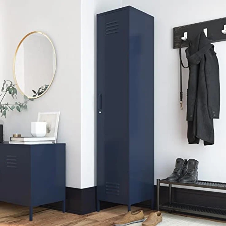 Dorel Home Queer Eye Bradford Metallschrank, Spind, Navy, Einheitsgröße – Bild 2