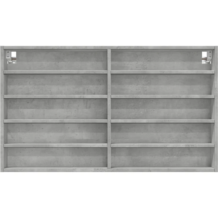 vidaXL Vitrinenschrank Betongrau 100x15x58 cm Holzwerkstoff 847929 – Bild 3