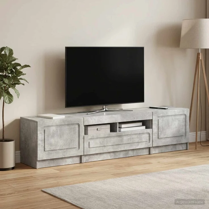 vidaXL LED-TV-Schrank UTRECHT 3 stk. Betongrau Holzwerkstoff 3417004 – Bild 3