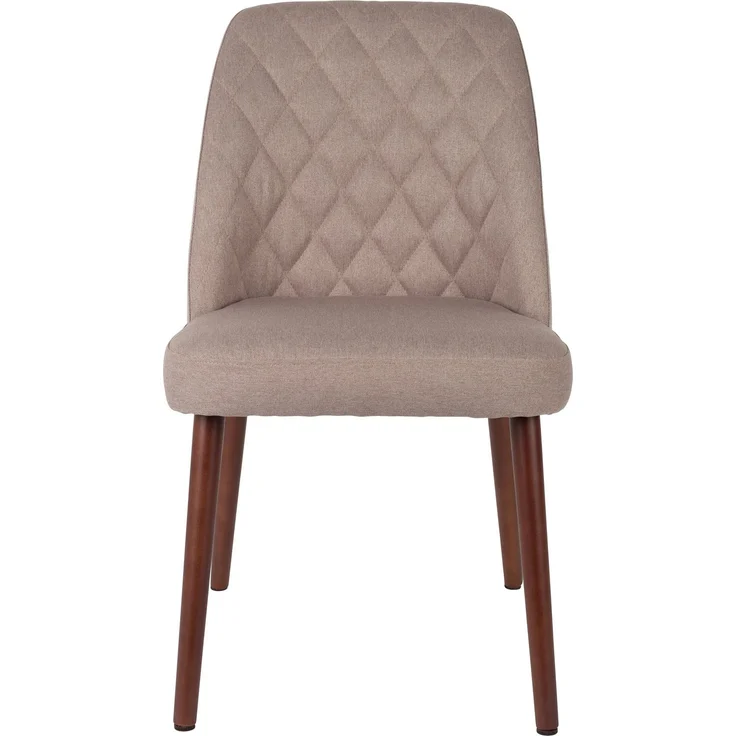 Esszimmerstuhl Conway im 2er-Set, Beige mit gesteppter Rückenlehne und Buchenholzbeinen, für Wohn- und Esszimmer – Bild 2