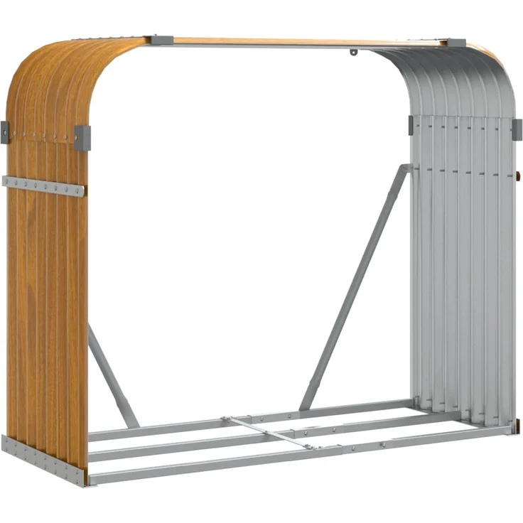 vidaXL Kaminholzunterstand Holzoptik 120x45x100 cm Verzinkter Stahl 364583 – Bild 1