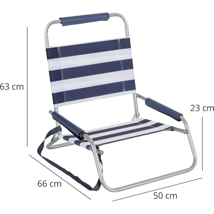 Stagecaptain Klappstuhl Strandstuhl klappbar leicht mit Schultergurt und Rückenlehne (1 St), Niedrige Sitzhöhe - alles griffbereit am Boden – Bild 2