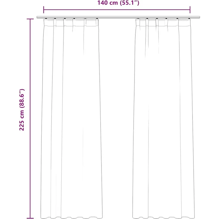 Verdunkelungsvorhänge | für Wohnzimmer & Schlafzimmer Haken 2 Stk. Samt Dunkelblau 140x225cm – Bild 7