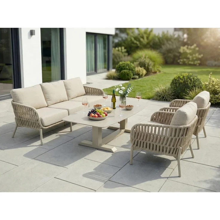 LC Garden »Terrano« Gartentisch 180cm höhenverstellbar Lifttisch Taupe – Bild 2