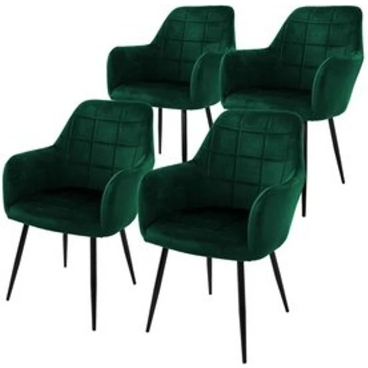 ML-DESIGN Stuhl Esszimmerstuhl ergonomisch & gepolstert, Esstischstuhl mit Rückenlehne (4 St), Wohnzimmerstuhl Dunkelgrün Samtbezug Küchenstuhl Polsterstuhl – Bild 6