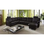 Ecksofa TOULOUSE Wohnlandschaft Sofa echtes Leder in braun