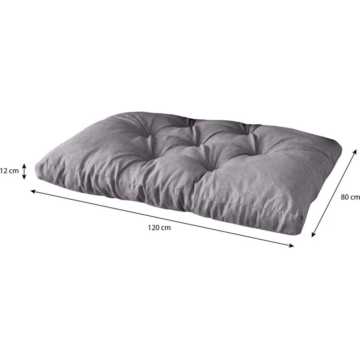sunnypillow Sitzkissen Palettenkissen gesteppt Sitzkissen 120 x 80 x 12 cm, Grau – Bild 2