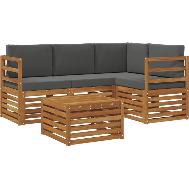 vidaXL Outdoor-Sofagarnitur 5 stk. 4-Sitzer Natur und Anthrazit 3374752 – Bild 2