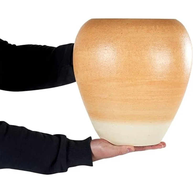 Dekovase SKIONE 34 cm Keramik Hellbraun – Bild 4