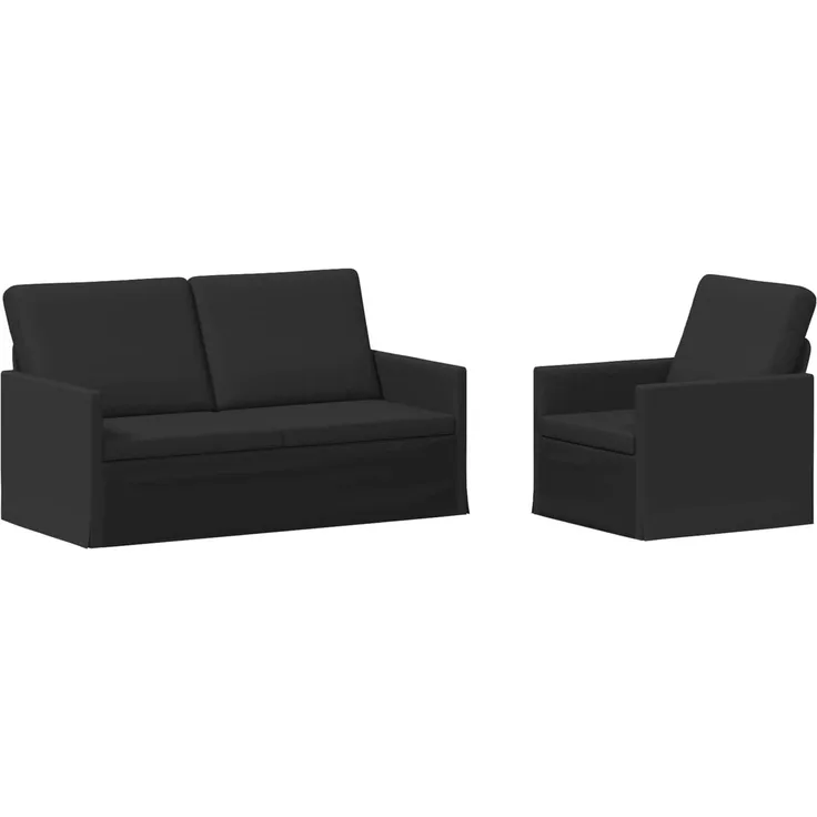 vidaXL Sofa-Set 2 pcs Schwarz Stoff 3433150