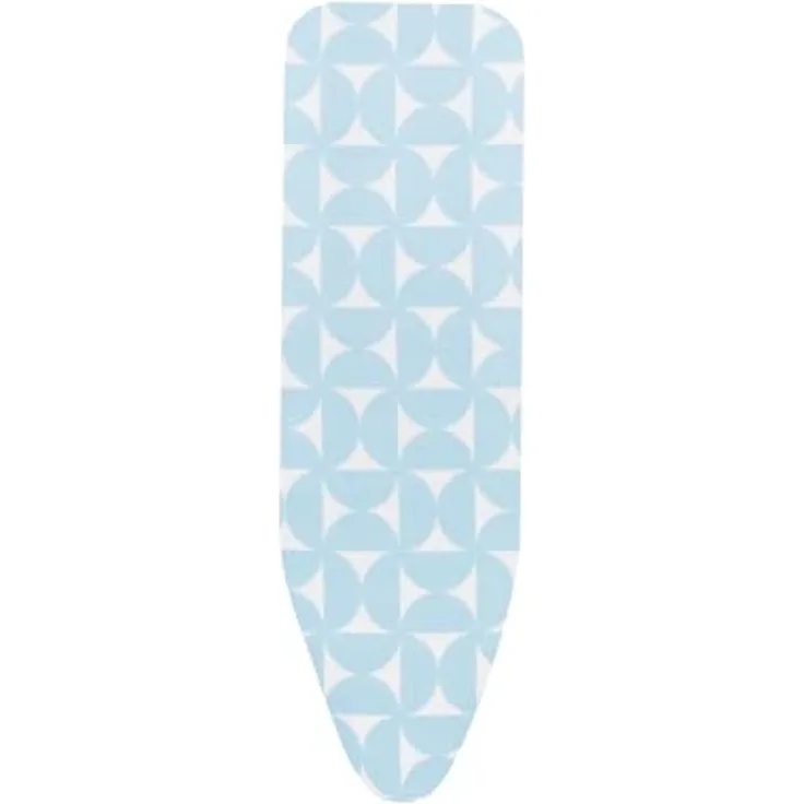 Brabantia - Bügelbrettbezug B - 124x38 cm - Komplettset aus 100% Baumwollbezug & 8 mm Schaumstoffunterlage - Für Bügeleisen & Dampfbügeleisen - Mit Kordelbinder & Stretch-System - Fresh Breeze