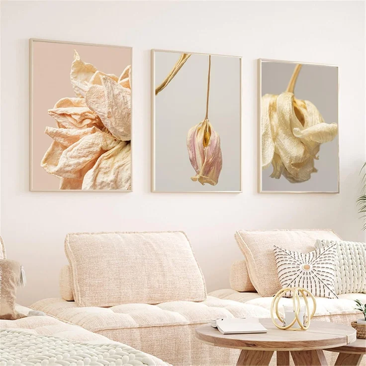 Poster Set 3er Blumen Wandposter Wohnzimmer Schlafzimmer C-40 x 50 cm – Bild 2