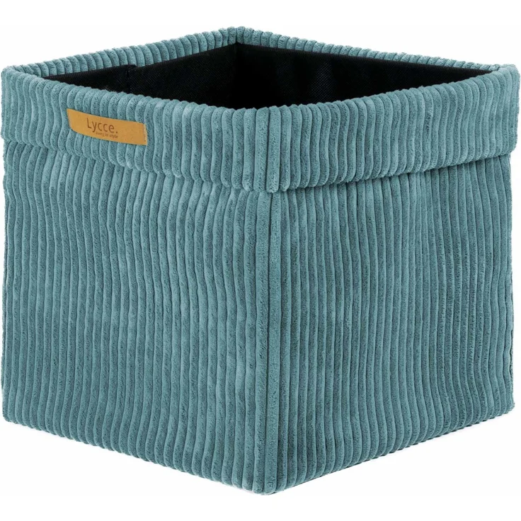 Lycce faltbare Aufbewahrungsbox - Cord, passend für Kallax Regal, abnehmbarer Bezug, robust, formstabil Türkis 31x33x33cm – Bild 1