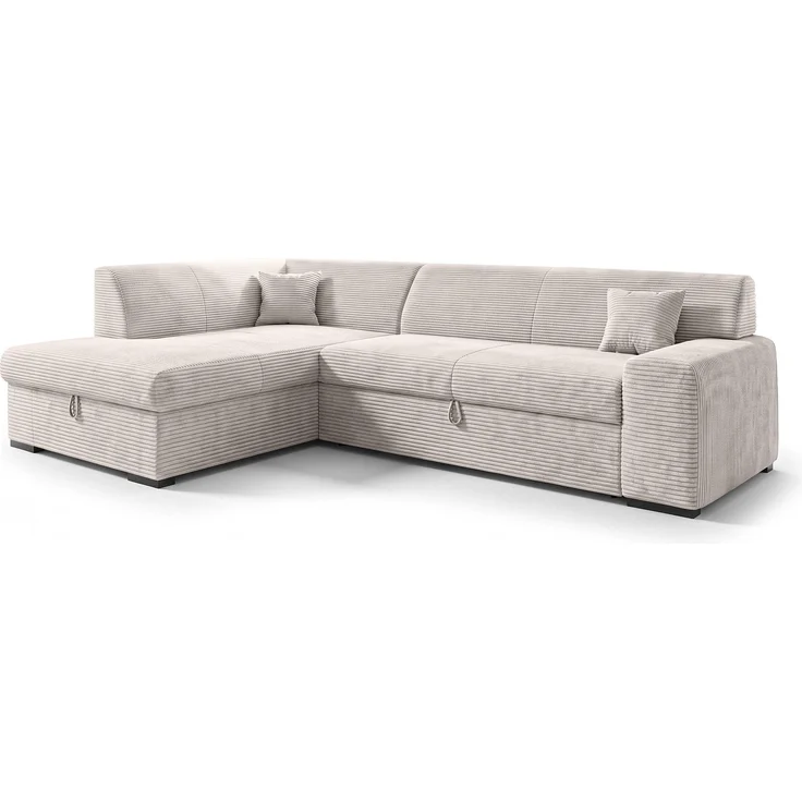 AX LIVING Eckcouch Weiß Lucera 260 cm Elfenbeinweiß Schlafsofa L – Bild 4