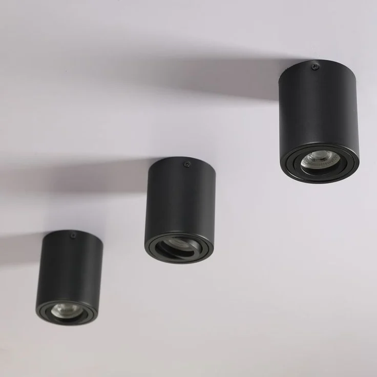 LED Aufbaustrahler schwenkbar Genius 662 rund schwarz – GU10, 230V, Metall, modern – Bild 8