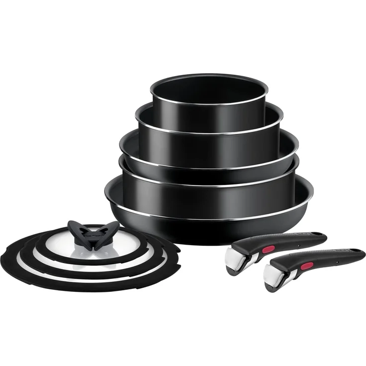 Tefal Pfannen-Set Ingenio Easy Cook & Clean On, Aluminium (Set, 10-tlg), abnehmbarer Griff, Antihaftversiegelung, Thermo-Signal, made in France – Bild 1