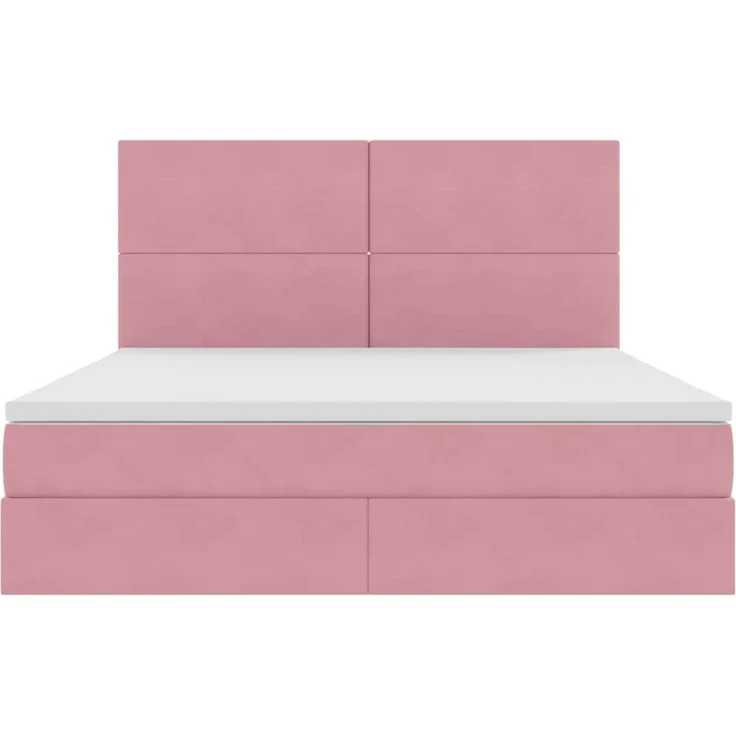 vidaXL LED-Speicherbett mit Matratze Rosa 180 x 200 cm Samt 3372626 – Bild 8