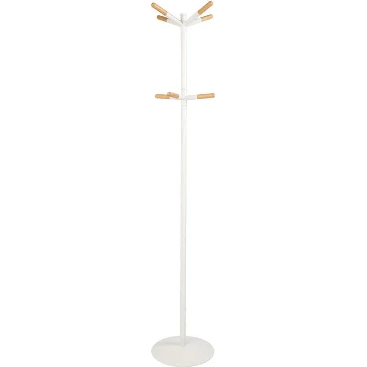 Zuiver Garderobe Wooden Tip Metall & Holz mit 8 Haken Weiß 39,5x39,5x175,5 cm