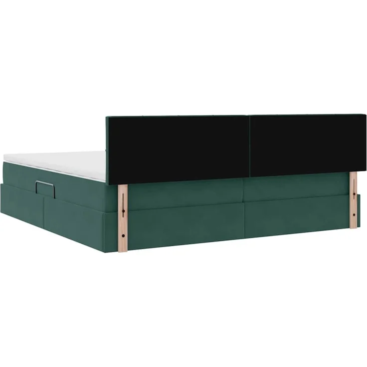 vidaXL Aufbewahrungsbett mit Kopfteil Dunkelgrün 200 x 200 cm Samt 3370782 – Bild 11