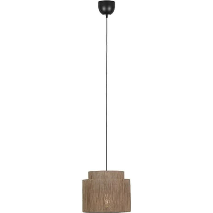 TRIO Smilla Pendelleuchte, 31cm schwarz mit braunem Seil, E27 LED geeignet, für Wohnzimmer und Schlafzimmer – Bild 3