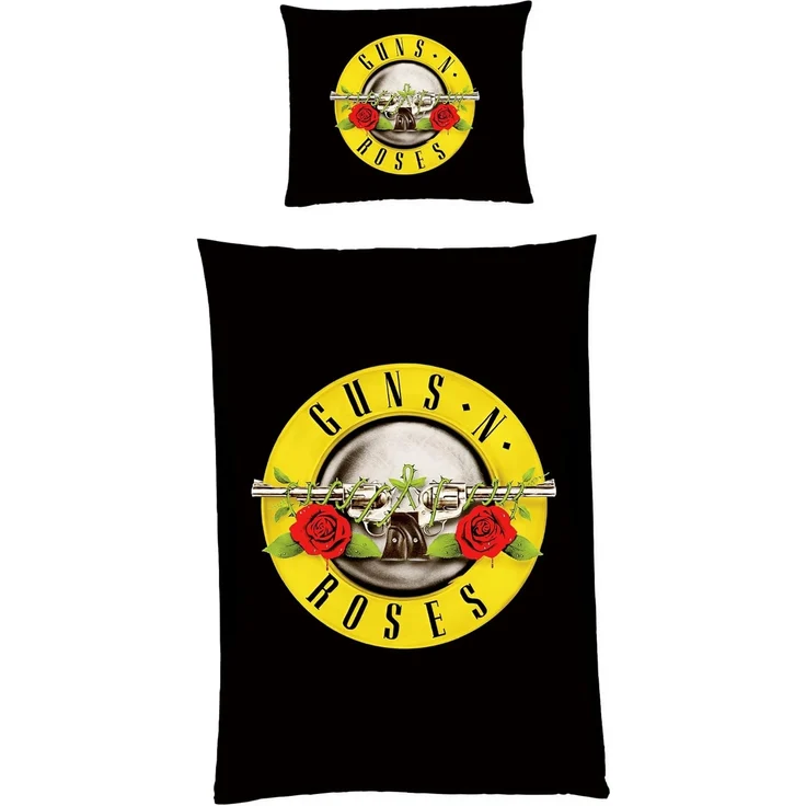 BERONAGE Wendebettwäsche Guns N’ Roses Schwarz Bettwäsche Linon / Renforcé, 100% Baumwolle, 2 teilig, 135x200 + 80x80 cm – Bild 3