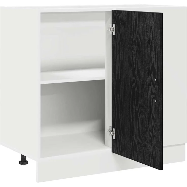 vidaXL Küchen-Eck-Basisschrank Schwarz Eichen-Optik 86 x 46 x 81,5 cm 876721 – Bild 5