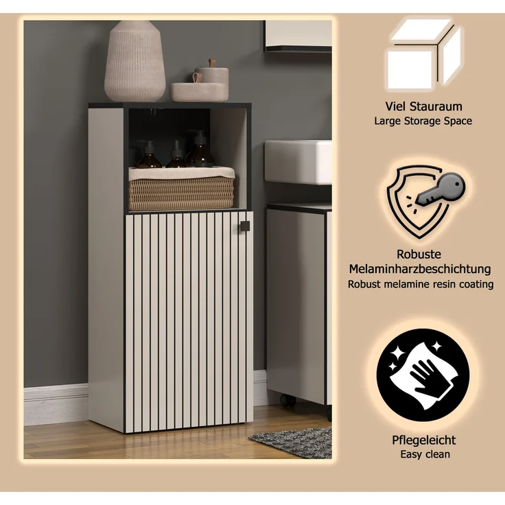 Badezimmer Kommode Bliss in grau 40 x 95 cm – Bild 9