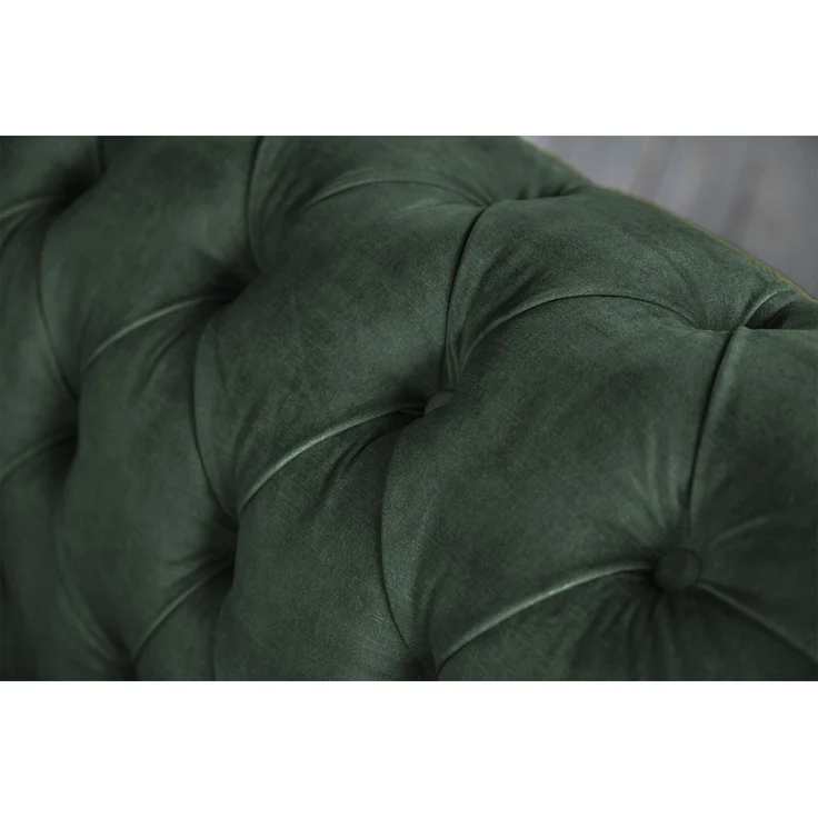 KAWOLA Sofa NILO 3-Sitzer Velvet Vintage moosgrün 77 x 87 x 220 cm – Bild 5