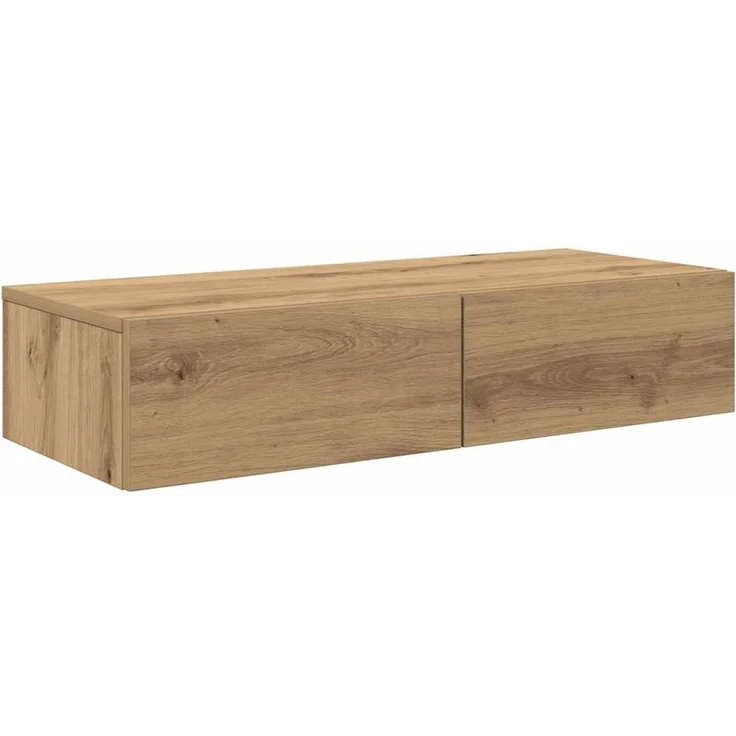 Wandregal, Bücherregal Wand mit Schubladen Artisan-Eiche 80 x 33 x 17 cm Holzwerkstoff – Bild 2