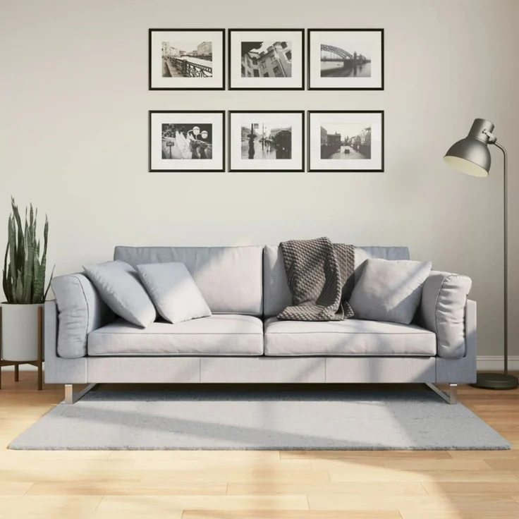 vidaXL Teppich HUARTE Kurzflor Weich und Waschbar Grau 80x150 cm 375071 – Bild 1