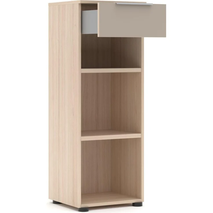 Büroregal SANTORIN 40 cm Riva Eiche & Glas Cashmere 110 cm Hoch – Bild 2