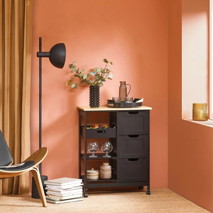 SoBuy FKW79-SCH Küchenwagen, MDF, Lackiert, Schwarz, 67 x 84,5 x 37 cm – Bild 10