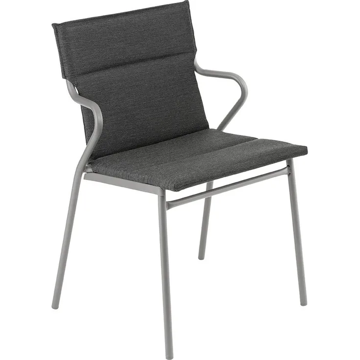 Stuhl mit Armlehne ANCONE Onyx / Gestell Titane
