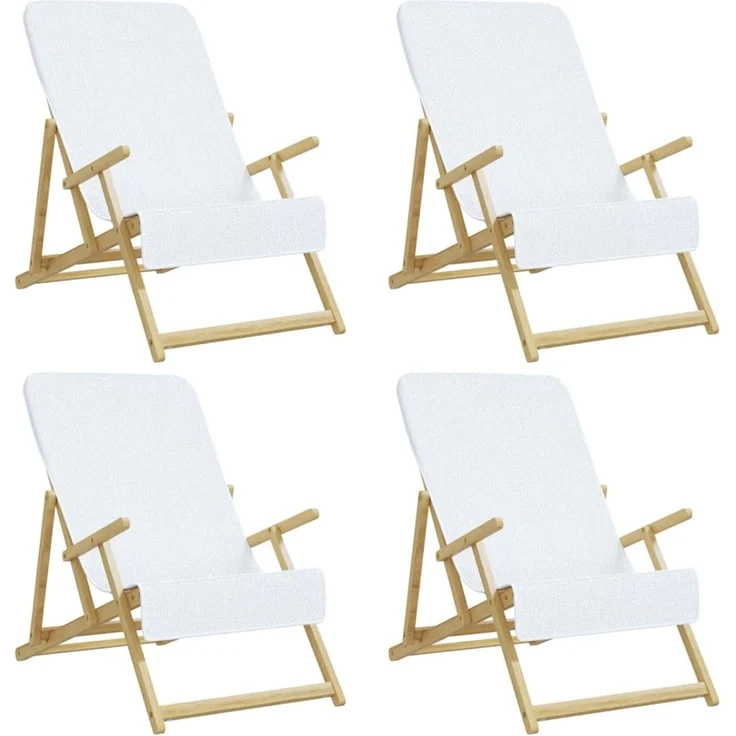 vidaXL Strandtücher 4 Stk. Weiß 60x135 cm Stoff 400 GSM 3157050 – Bild 2