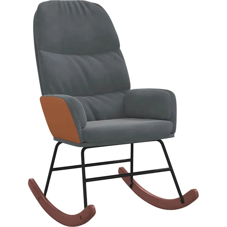 vidaXL Schaukelstuhl Dunkelgrau Samt 4102622
