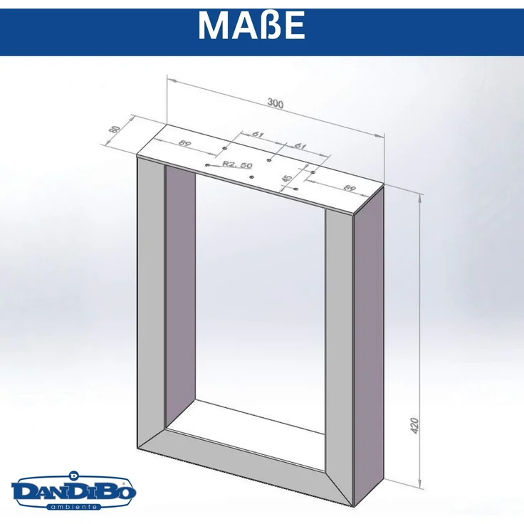 DanDiBo 2x Bankgestell Edelstahl 43 x 30 cm Bank Füße Bankbeine 96675 Bankkufen Couchtisch Tisch Beine Tischgestell – Bild 3