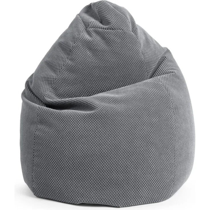 SITTING POINT only by MAGMA BeanBag COMODO XL Sitzsack mit Plüsch aus 100% Polyester - 70x110cm, Hülle waschbar, Oeko-TEX Standard-Zertifiziert, mittelgrau