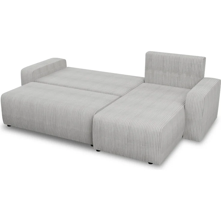 Sofnet Ecksofa 'Roma L' mit Schlaffunktion und Bettkasten, Cord Stoff Beige, 236 x 150 x 90 cm – Bild 3
