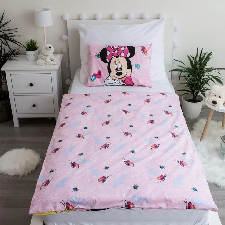 Disney Kinderbettwäsche Disney Bettwäsche Set Minnie Butterfly Baby, Renforcé, 2 teilig, 100% Baumwolle – Bild 2